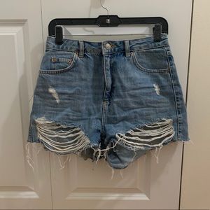Top shop high waisted denim shorts